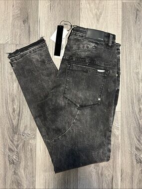 Kollar Men's Distressed Black Washed Jeans